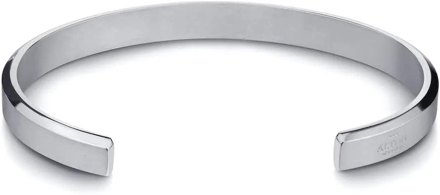 | Premium Cuff Bracelet for Men & Women | Stainless Steel Bangle Bracelet in Silver & Gold | Exclusive Jewelry Gift Box | Handcrafted
