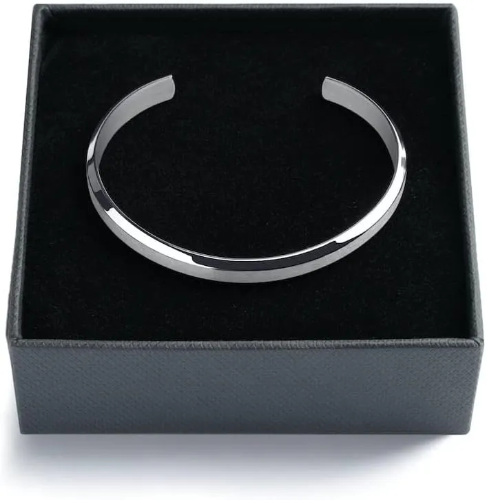 | Premium Cuff Bracelet for Men & Women | Stainless Steel Bangle Bracelet in Silver & Gold | Exclusive Jewelry Gift Box | Handcrafted