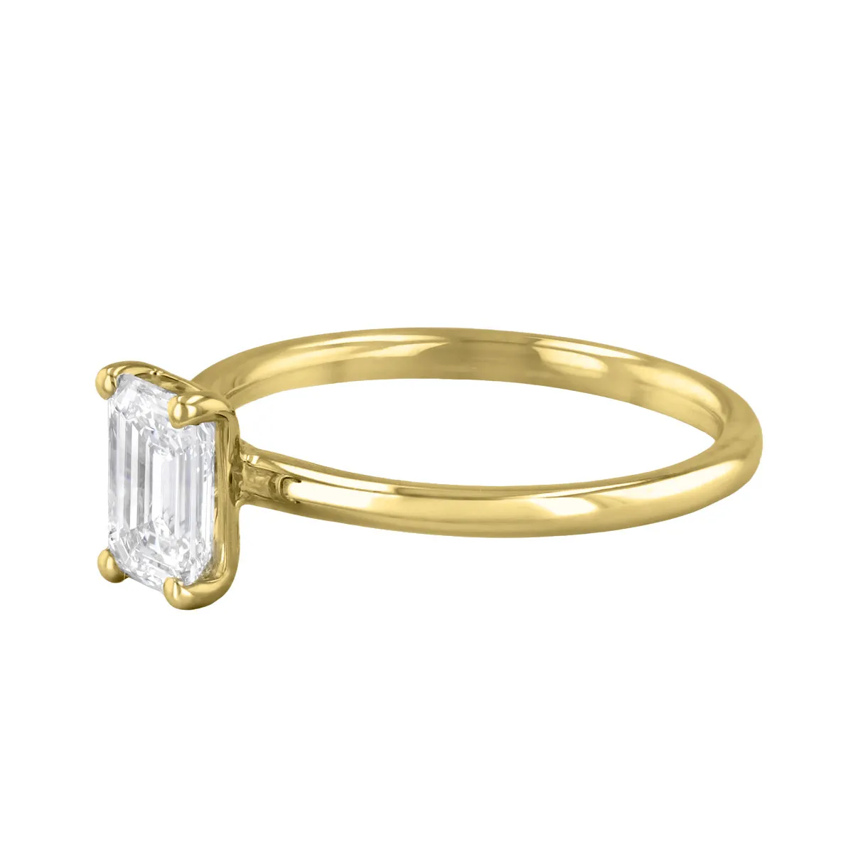 0-35ct Sofia Emerald Cut Diamond Solitaire Engagement Ring | 18ct Yellow Gold