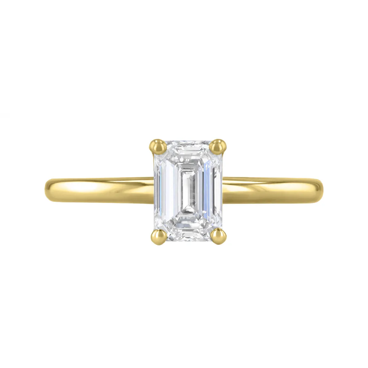0-35ct Sofia Emerald Cut Diamond Solitaire Engagement Ring | 18ct Yellow Gold