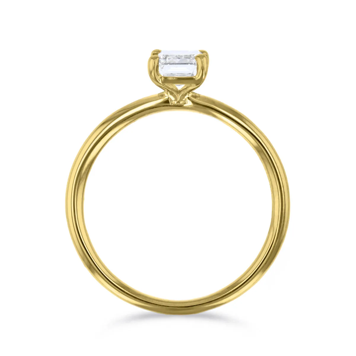 0-35ct Sofia Emerald Cut Diamond Solitaire Engagement Ring | 18ct Yellow Gold