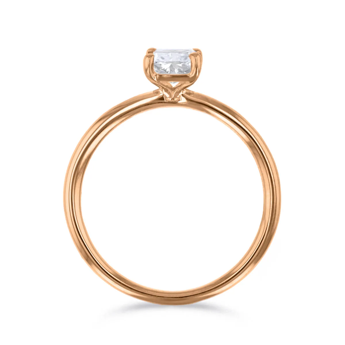 1-00ct Sofia Radiant Cut Diamond Solitaire Engagement Ring | 18ct Rose Gold