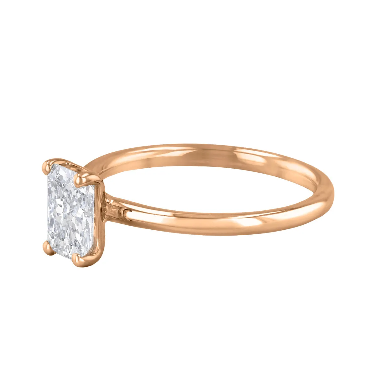 1-00ct Sofia Radiant Cut Diamond Solitaire Engagement Ring | 18ct Rose Gold