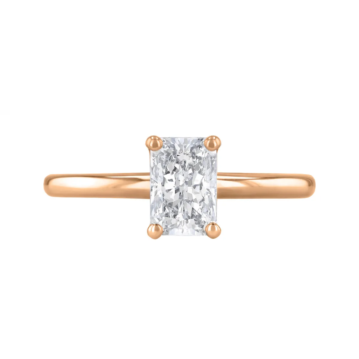 1-00ct Sofia Radiant Cut Diamond Solitaire Engagement Ring | 18ct Rose Gold