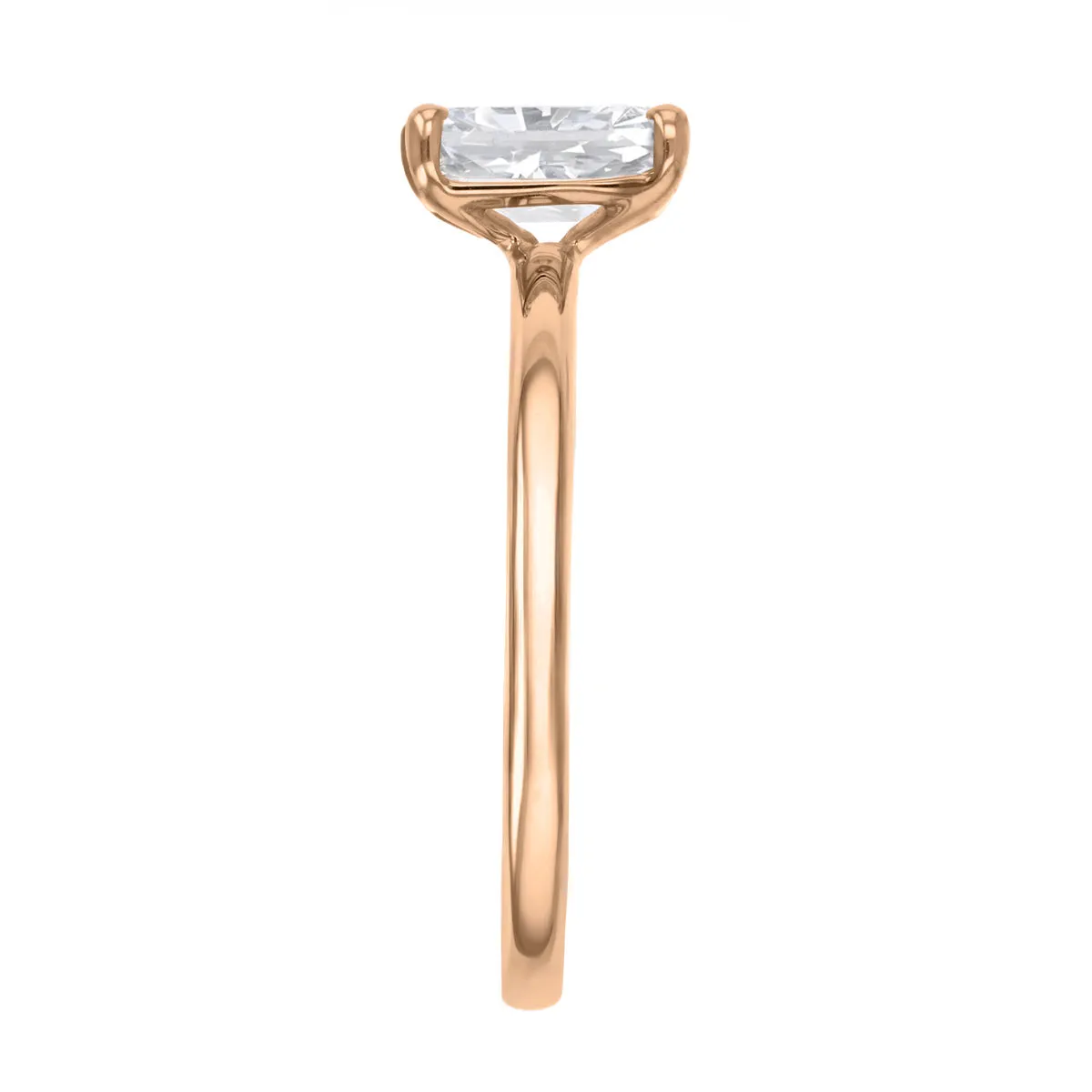 1-00ct Sofia Radiant Cut Diamond Solitaire Engagement Ring | 18ct Rose Gold