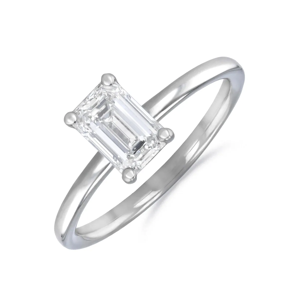 1-50ct Sofia Emerald Cut Diamond Solitaire Engagement Ring | Platinum
