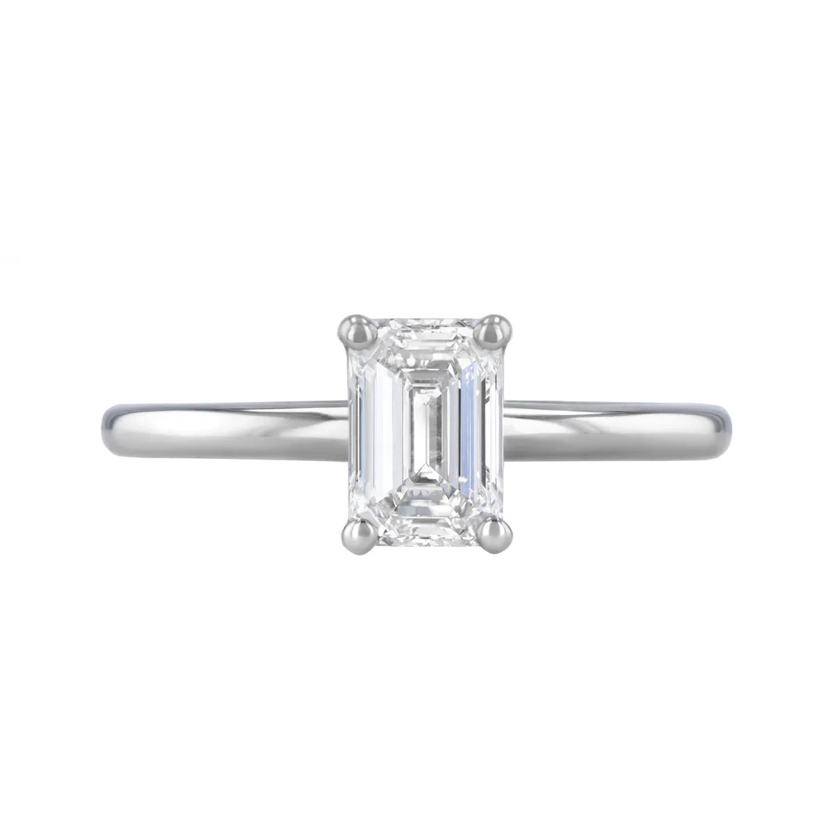 1-50ct Sofia Emerald Cut Diamond Solitaire Engagement Ring | Platinum