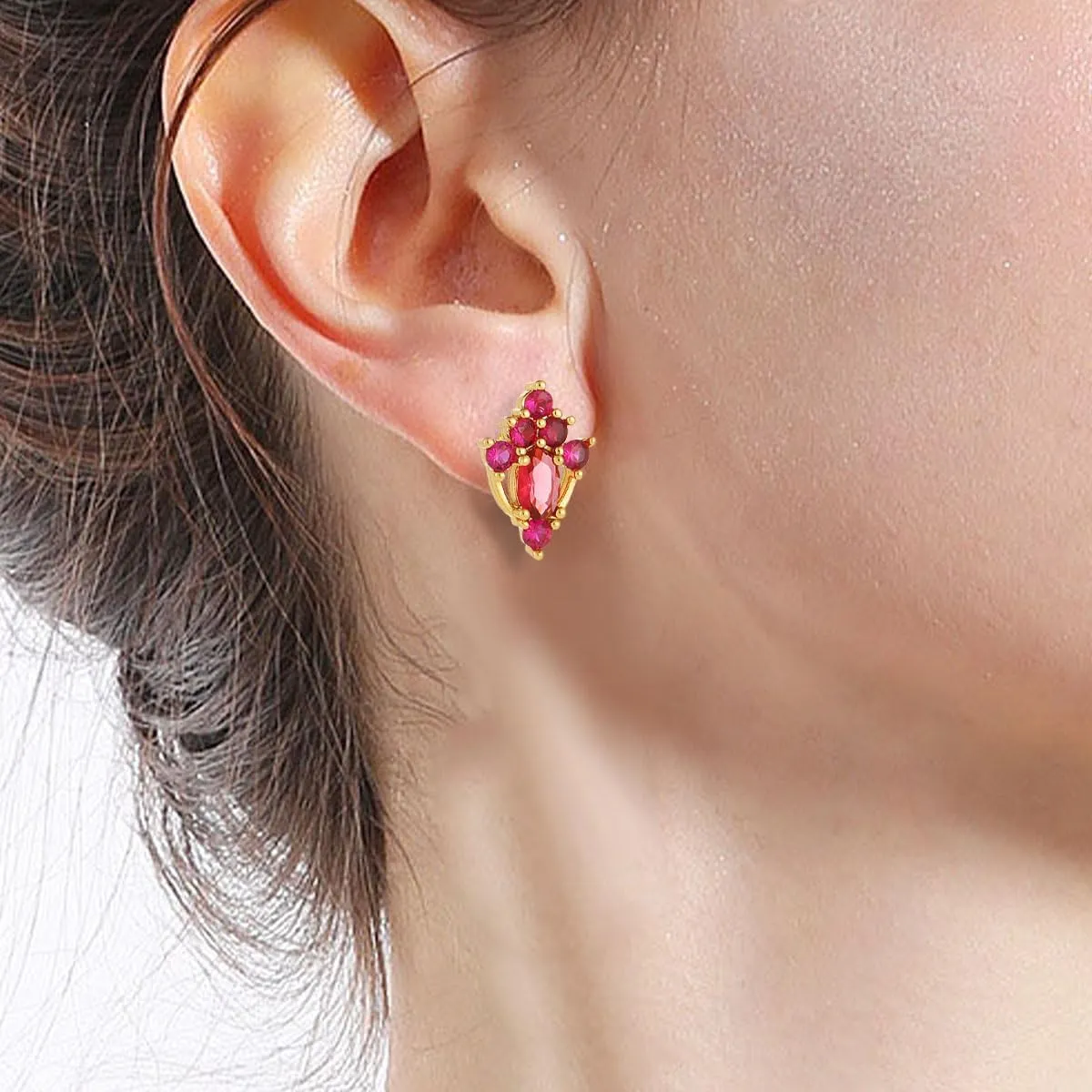 14K Crystal Piercing Stud Earrings,Dainty Colorful Cubic Zirconia Flat Back Cartilage Threadless Earrings Bling Jewelry Gifts for Women
