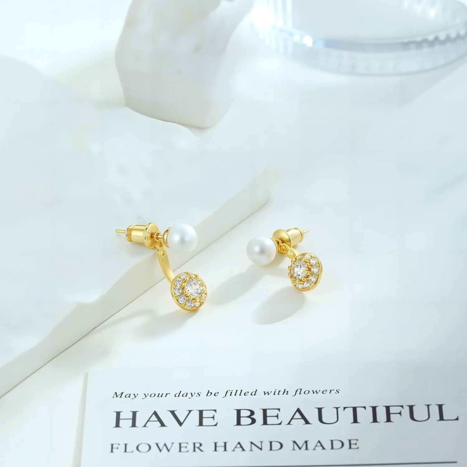 14K Gold Plated Earrings for Women Dainty Hypoallergenic Diamond Hoop Earring Minimalist Sparkly Cubic Zirconia Earrings Jewelry for Gifts