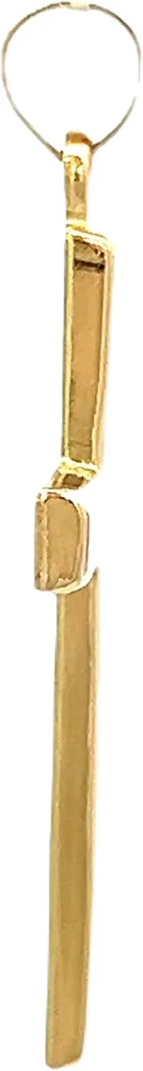 14K Gold Reversible Plain Cross Pendant Necklace, Handcrafted in USA 14K Gold Fine Religious Jewelry Gift