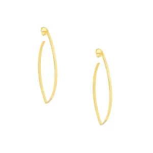 14k Marquise Hoop Earrings