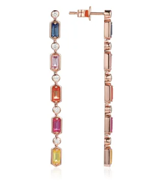 14K Rose Gold Candy Drop Long Earrings