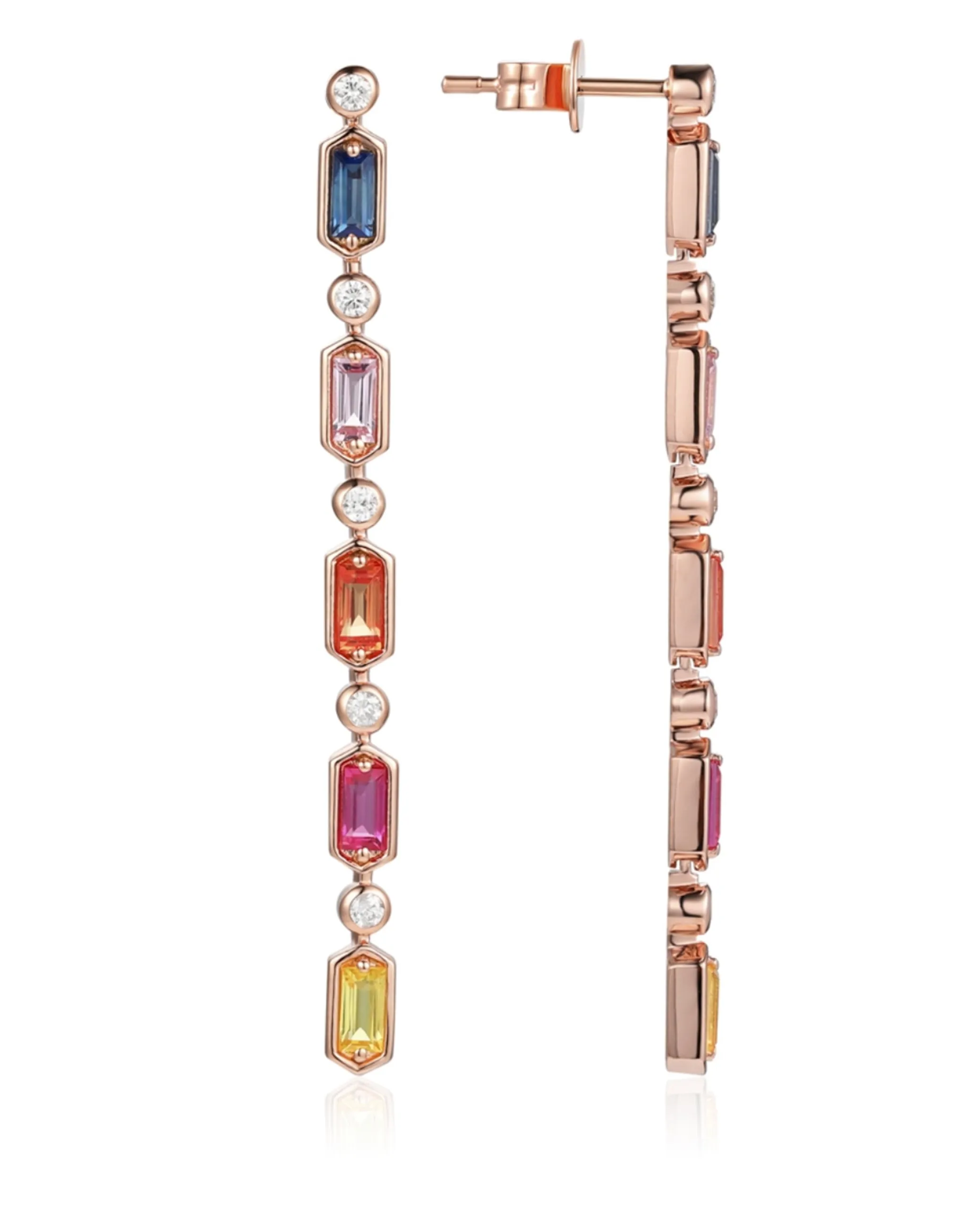 14K Rose Gold Candy Drop Long Earrings