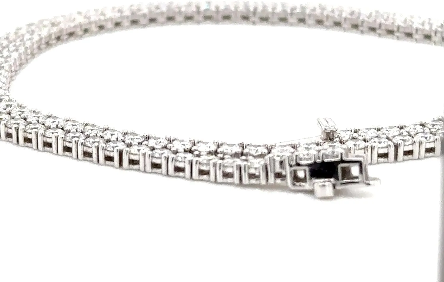 14K White Gold Lab-Grown Diamond Tennis Necklace (5.00  30.00 CTW) | Round-Cut Diamonds | F /VS1  | Prong Setting | 17" Necklace | Handcrafted in NYC