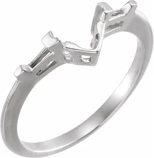 14k White Gold Matching Bridal Wedding Engagement Anniversary Band Ring Fine Jewelry For Women Gift For Her (Matching Band Mounting Only, Not All Stones Included, Primary Ring Sold Seperately), Size 6