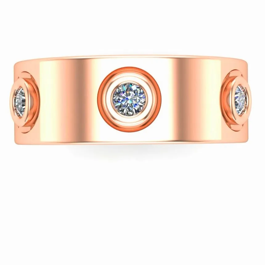 14k Yellow Gold Diamond Love Ring -400310