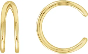 14k Yellow Gold Negative Space Ear Cuff Handcrafted