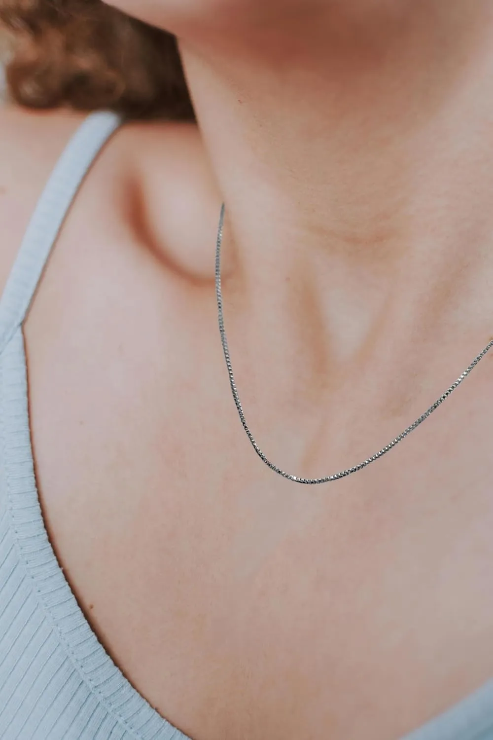 14k Yellow OR White OR Rose Gold Solid 1mm Box Link Chain Necklace with Lobster Claw Clasp, Ideal GIfts for Women or Men