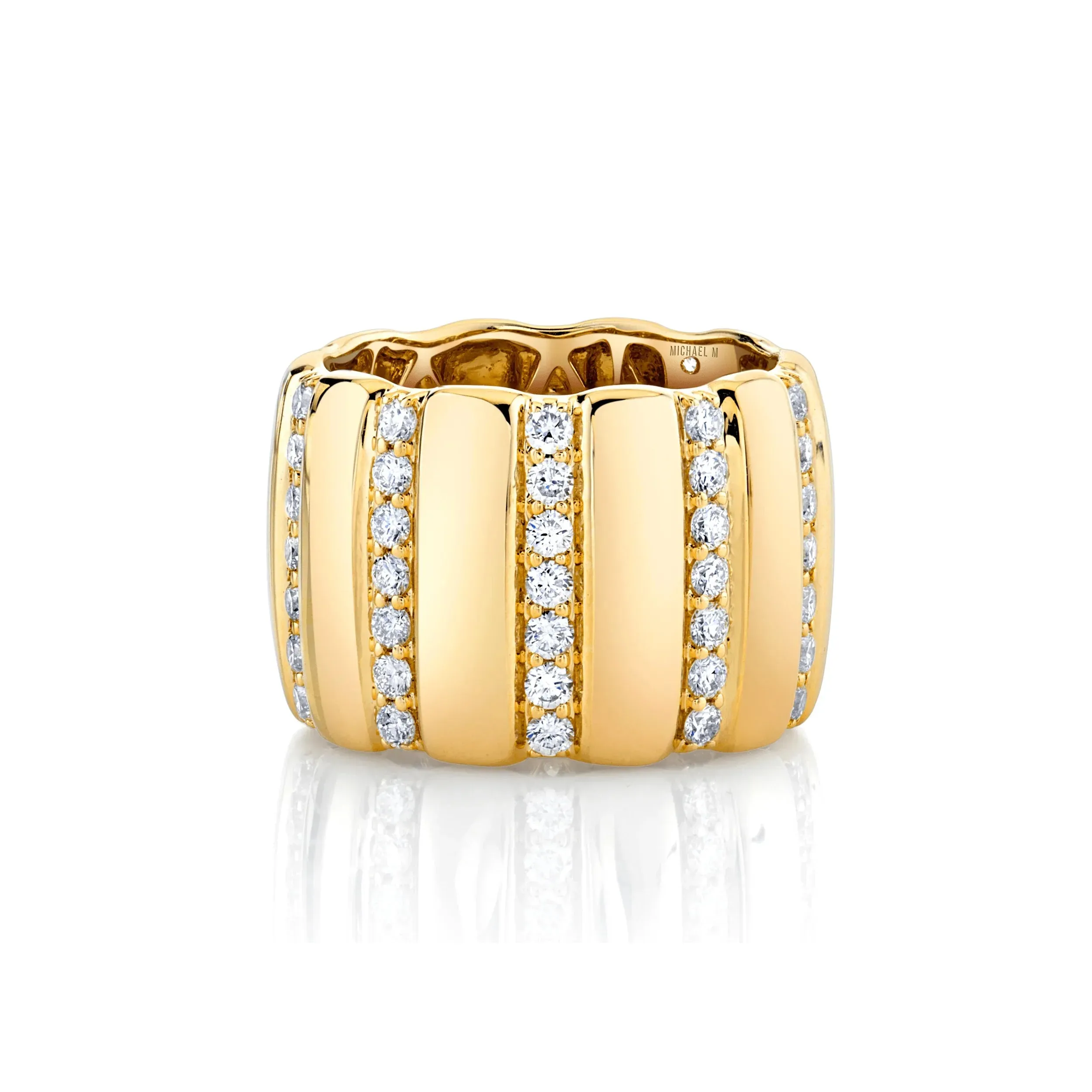 1.75ctw Diamond Orb Ribbed Ring