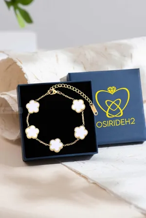 18K Gold Plated Clover Bracelets For Women, Four Leaf Clover Bracelet Lucky Birthday gift bracelet Jewelry Gifts Jewelry Gifts Trendy