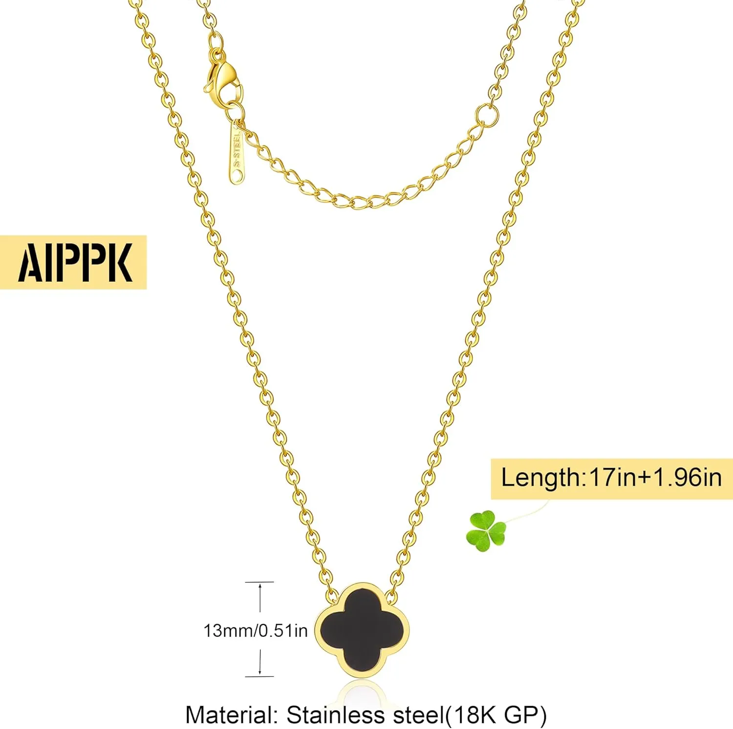 18K Gold Plated Clover Necklace for Women Four Leaf Clover Necklace Flower Lucky Pendant Dainty Jewelry Gifts