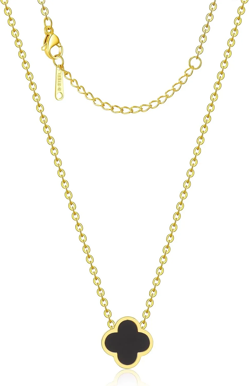 18K Gold Plated Clover Necklace for Women Four Leaf Clover Necklace Flower Lucky Pendant Dainty Jewelry Gifts
