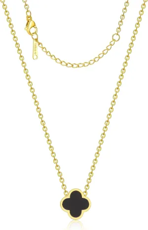 18K Gold Plated Clover Necklace for Women Four Leaf Clover Necklace Flower Lucky Pendant Dainty Jewelry Gifts