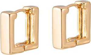 18K Gold Plated Square Hoop Earrings for Women Geometric Rectangle Chunky Huggies Hoops Minimalist Lightweight Earrings Dainty Gold Jewelry Gifts for Women Mother Daughter