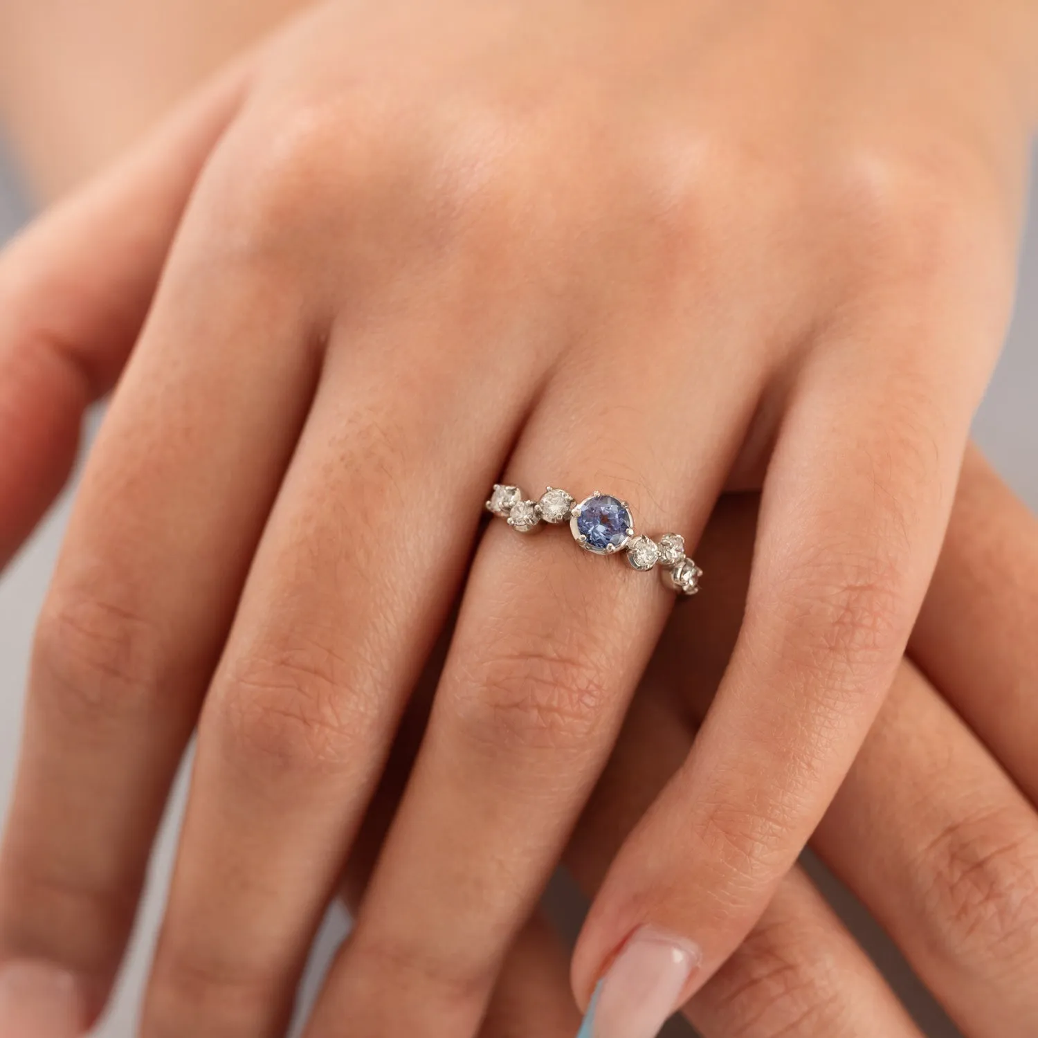 18k Tanzanite & Diamond Stargazer Ring