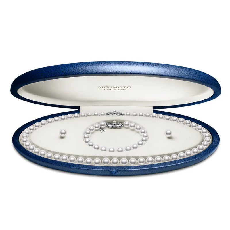 18" Akoya Cultured Pearl Three Piece Set – 18K White Gold Clasp