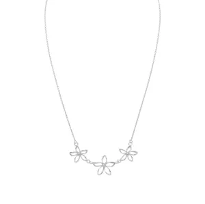 18" Diamond Cut Flower Necklace