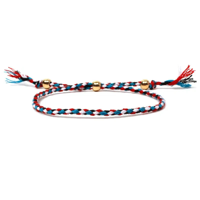 1pcs Handmade Braided Bracelet Colorful Thread Good Luck Charm Rope Bracelet For Women Men Knots Red Rope Woven Bracelets Gift