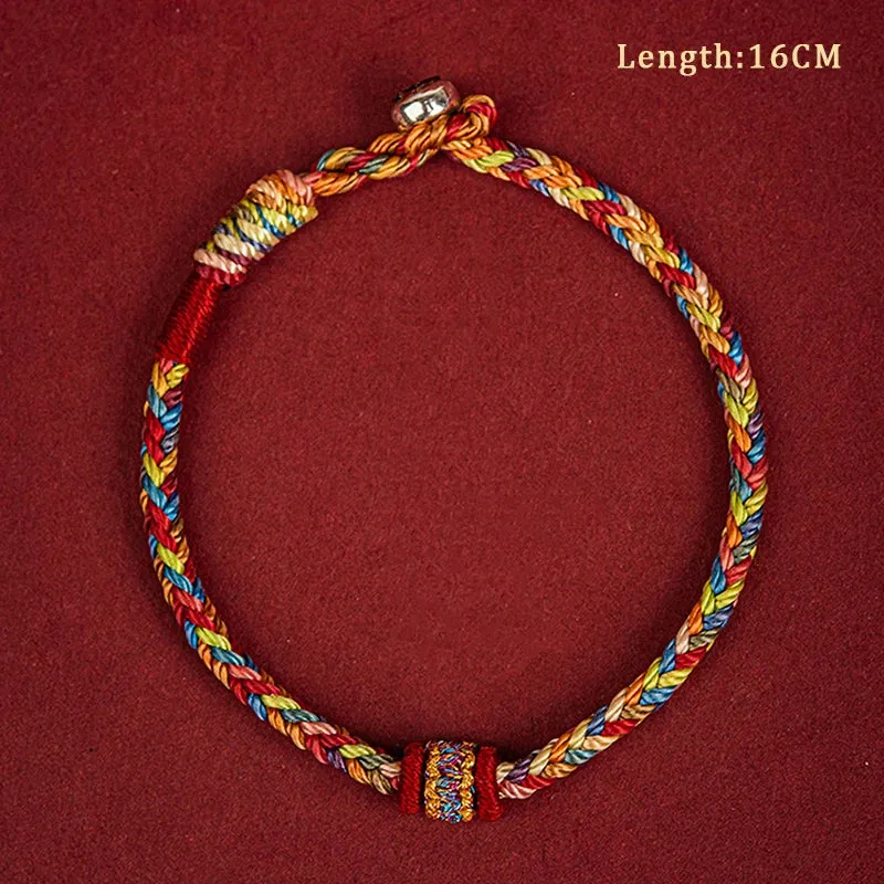 1pcs Handmade Braided Bracelet Colorful Thread Good Luck Charm Rope Bracelet For Women Men Knots Red Rope Woven Bracelets Gift