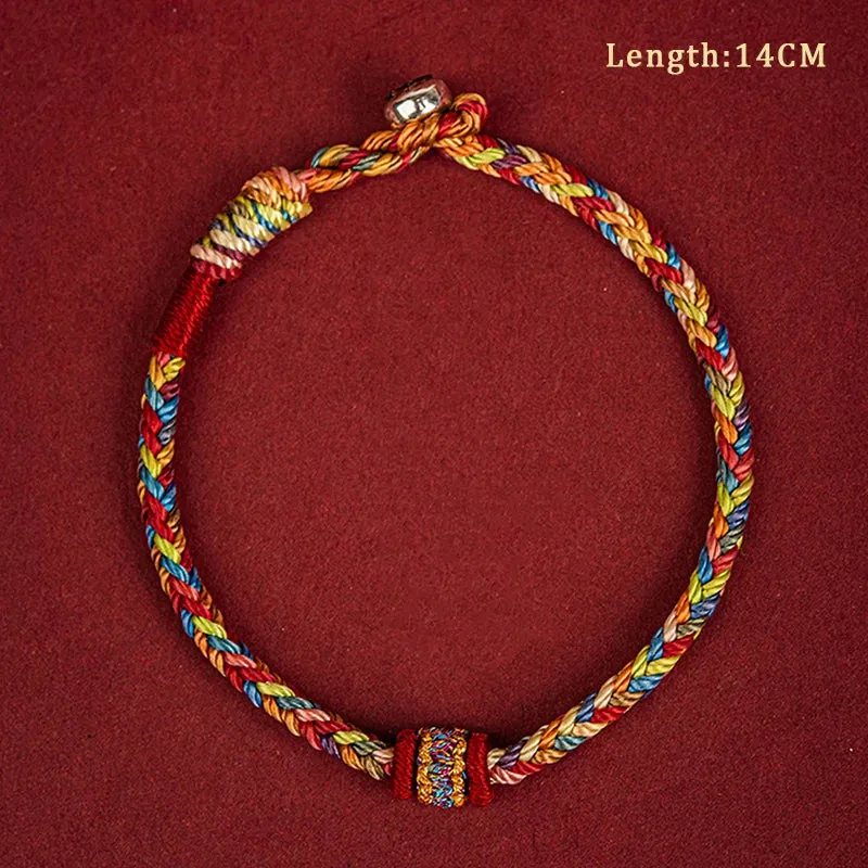 1pcs Handmade Braided Bracelet Colorful Thread Good Luck Charm Rope Bracelet For Women Men Knots Red Rope Woven Bracelets Gift