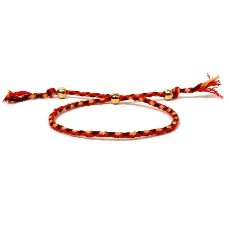 1pcs Handmade Braided Bracelet Colorful Thread Good Luck Charm Rope Bracelet For Women Men Knots Red Rope Woven Bracelets Gift