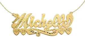 24K Gold Plated Sterling Silver Name Handcrafted Designer Personalized Custom name necklace with Name of Your Choice - Made in USA