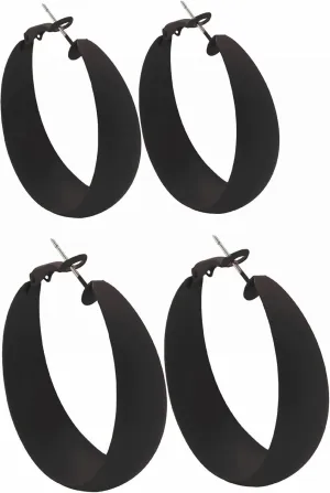 2Pairs Candy Color 4MM and 5MM Women 80s 90s Hoop Earrings Big Chunky Large Retro Neon Earrings for Lady Costume Party Disco Jewelry