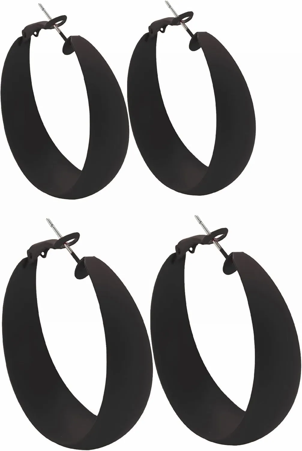 2Pairs Candy Color 4MM and 5MM Women 80s 90s Hoop Earrings Big Chunky Large Retro Neon Earrings for Lady Costume Party Disco Jewelry