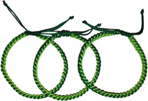 3 Green Festival Braided Hand Rope with Neon Lucky Bracelet, No Inserts, Adjustable 10 Inch Irish Party Gift, Best Choice of Lucky Blessings for Friends and Families