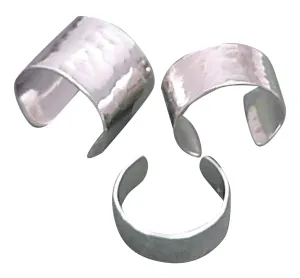 3 Handcrafted Sterling Ear Cuffs Trio of 1 each Narrow, Medium, and Wide Hammered Ear Band Wraps