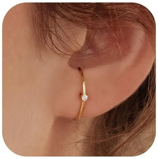 3 Pairs Gold Hoop Earrings Set for Women: Trendy Hypoallergenic Cartilage Stud Earrings for Women Dainty 14k Gold Plated Small Huggie Hoop Stacks Dangle Earring for Womens Jewelry