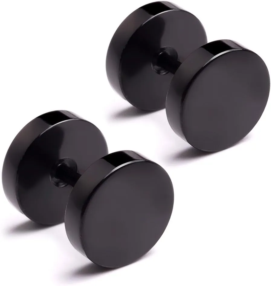4-6 Pairs Dot Stud Earrings & Small Hoop Huggie Earrings for Men Women, Punk Style 316L Surgical Steel Earrings Gift for Her or Him