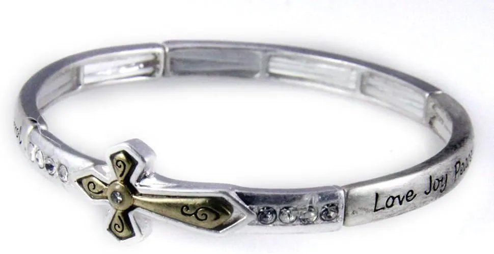 4030704 Christian Fruits of The Spirit Stretch Bracelet Bible Religious Love Joy Peace Galatians 5:22-23