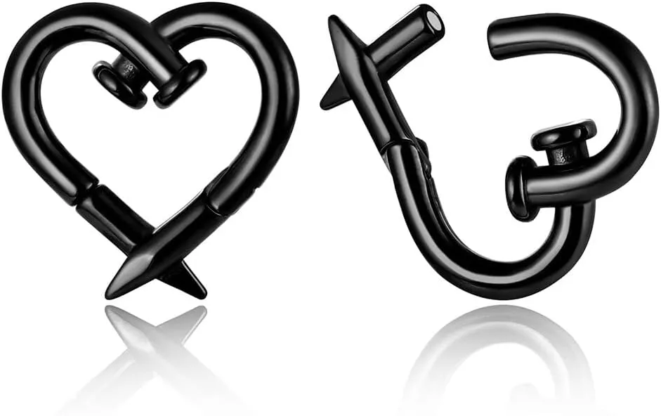 4mm-6mm(5g-2g) Hypoallergenic 316L Stainless Steel Heart Ear Weights Hangers For Stretched Ear Lobe Piercing Ear Plugs Gauges Body Jewelry