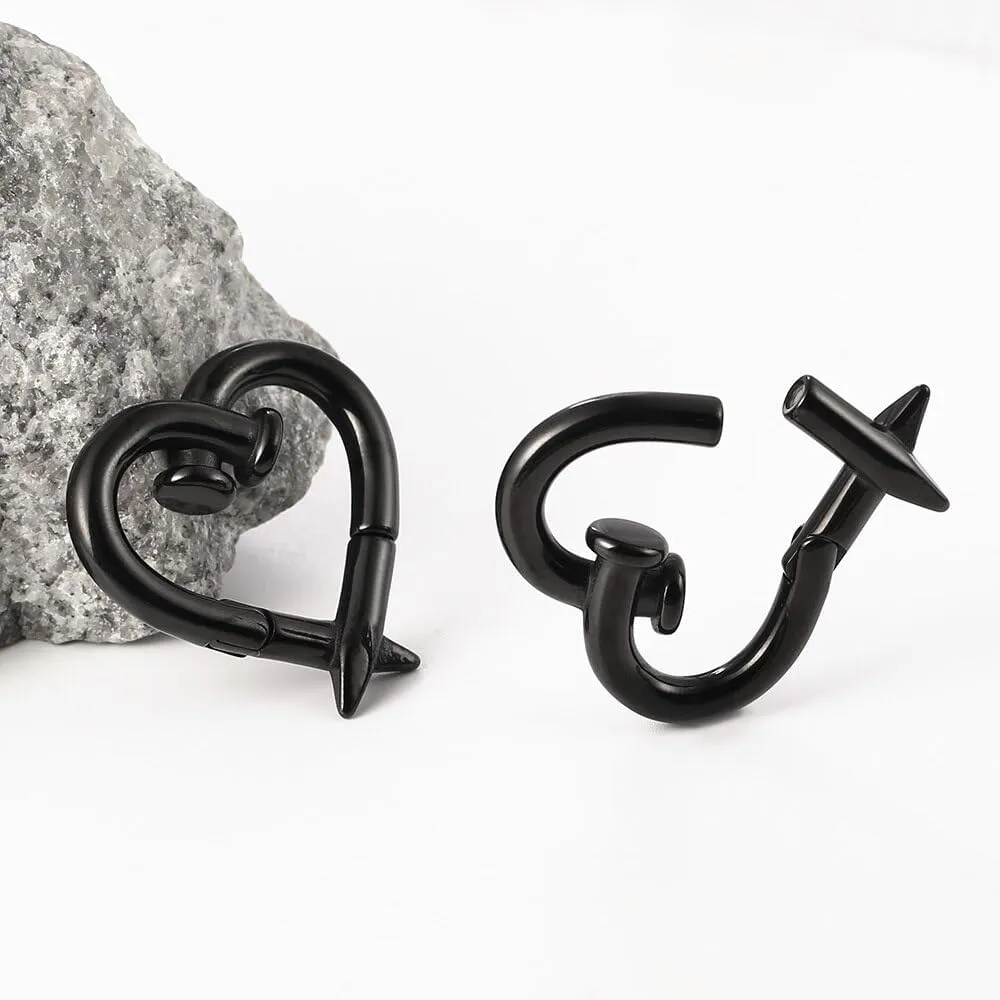 4mm-6mm(5g-2g) Hypoallergenic 316L Stainless Steel Heart Ear Weights Hangers For Stretched Ear Lobe Piercing Ear Plugs Gauges Body Jewelry