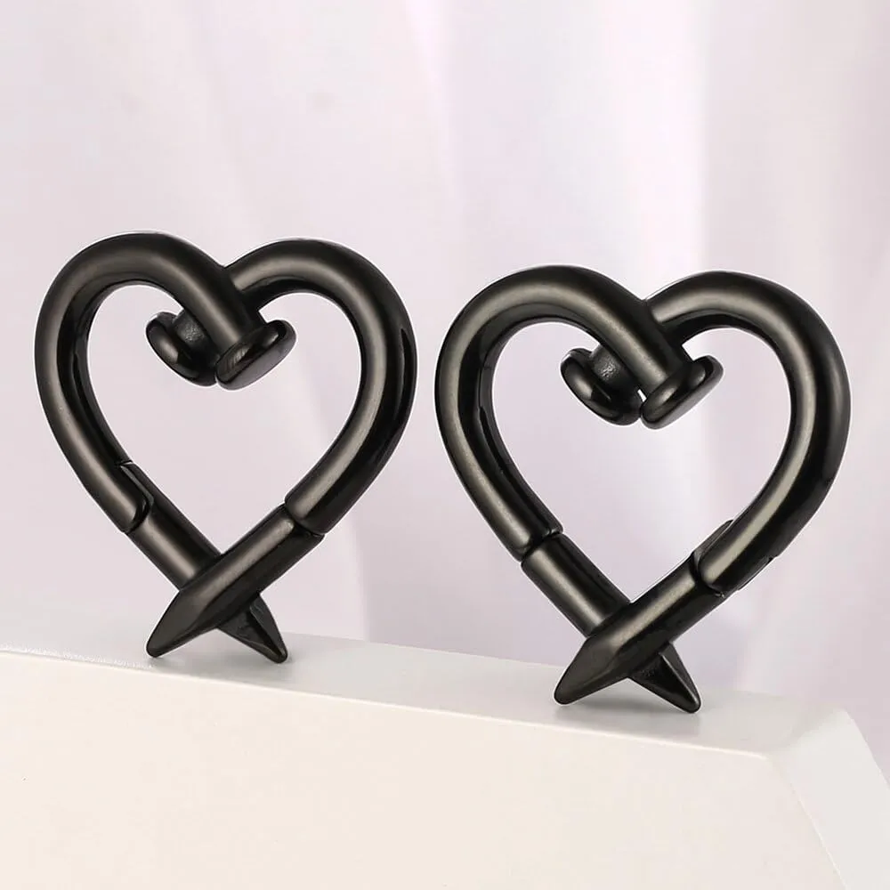 4mm-6mm(5g-2g) Hypoallergenic 316L Stainless Steel Heart Ear Weights Hangers For Stretched Ear Lobe Piercing Ear Plugs Gauges Body Jewelry