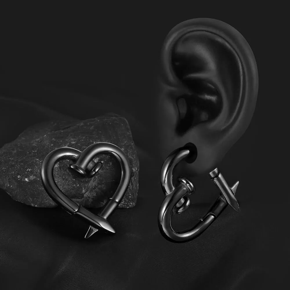 4mm-6mm(5g-2g) Hypoallergenic 316L Stainless Steel Heart Ear Weights Hangers For Stretched Ear Lobe Piercing Ear Plugs Gauges Body Jewelry