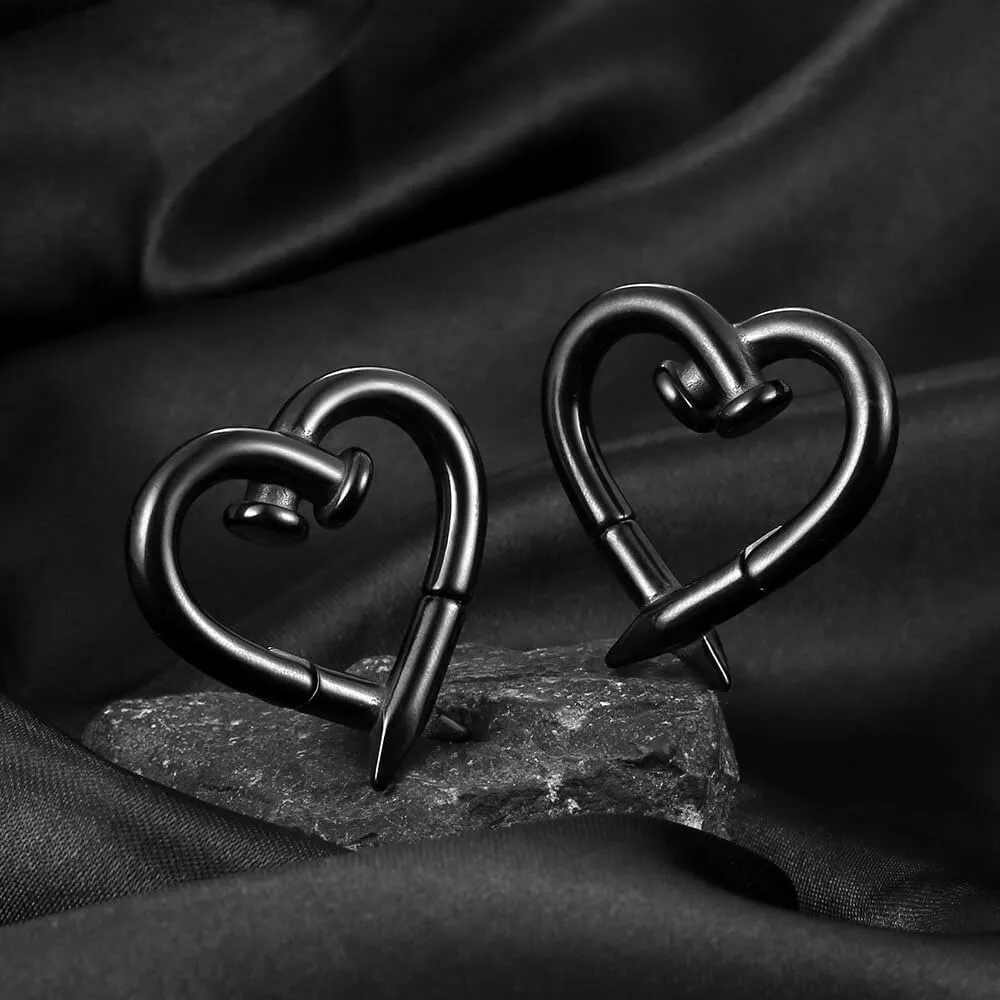 4mm-6mm(5g-2g) Hypoallergenic 316L Stainless Steel Heart Ear Weights Hangers For Stretched Ear Lobe Piercing Ear Plugs Gauges Body Jewelry