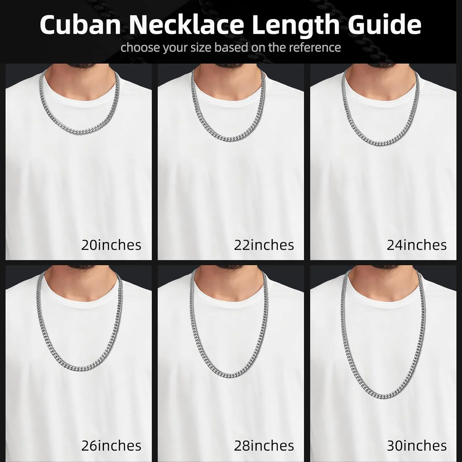 5MM Cuban Link Chain for Men Women 316L Stainless Steel Based with 925 Sterling Silver Filled Silver Chain for Men Silver Cuban Chain for Mens 20/22/24/26/28/30 Inches Silver Necklace for Men Silver Jewelry