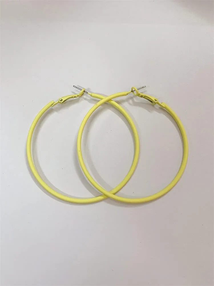 60mm Big Large Hoop Earrings For Women Girls Sensitive Ears Neon Minimalist Retro Round Huggie Hoops 2 Inch Colorful 80s 90s Dangle Hooped Dainty Lightweight Birthday Festival Y2K Party Jewelry Gifts